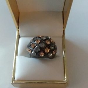 Vintage Gunmetal look cocktail ring